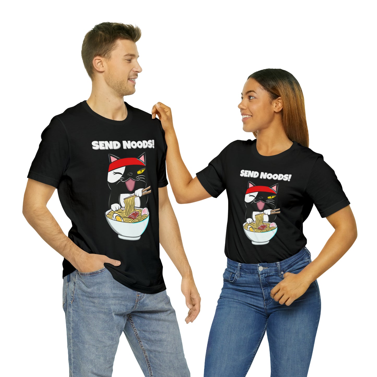 Tuxedo Cat Send Noods -Unisex Short Sleeve Tee