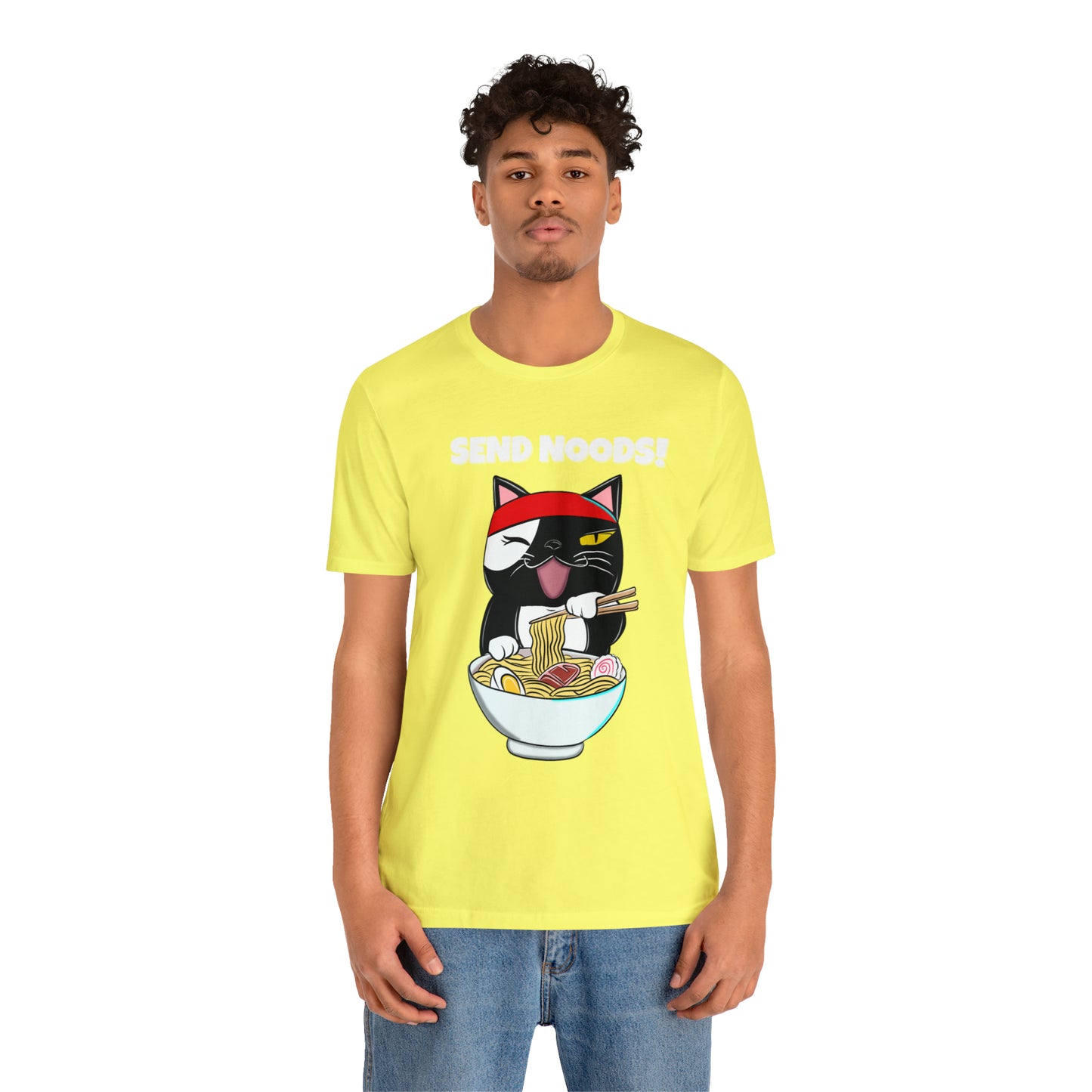 Tuxedo Cat Send Noods -Unisex Short Sleeve Tee