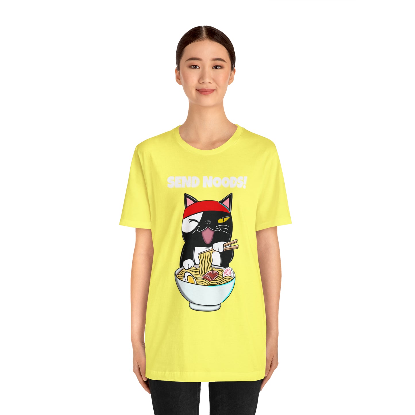 Tuxedo Cat Send Noods -Unisex Short Sleeve Tee