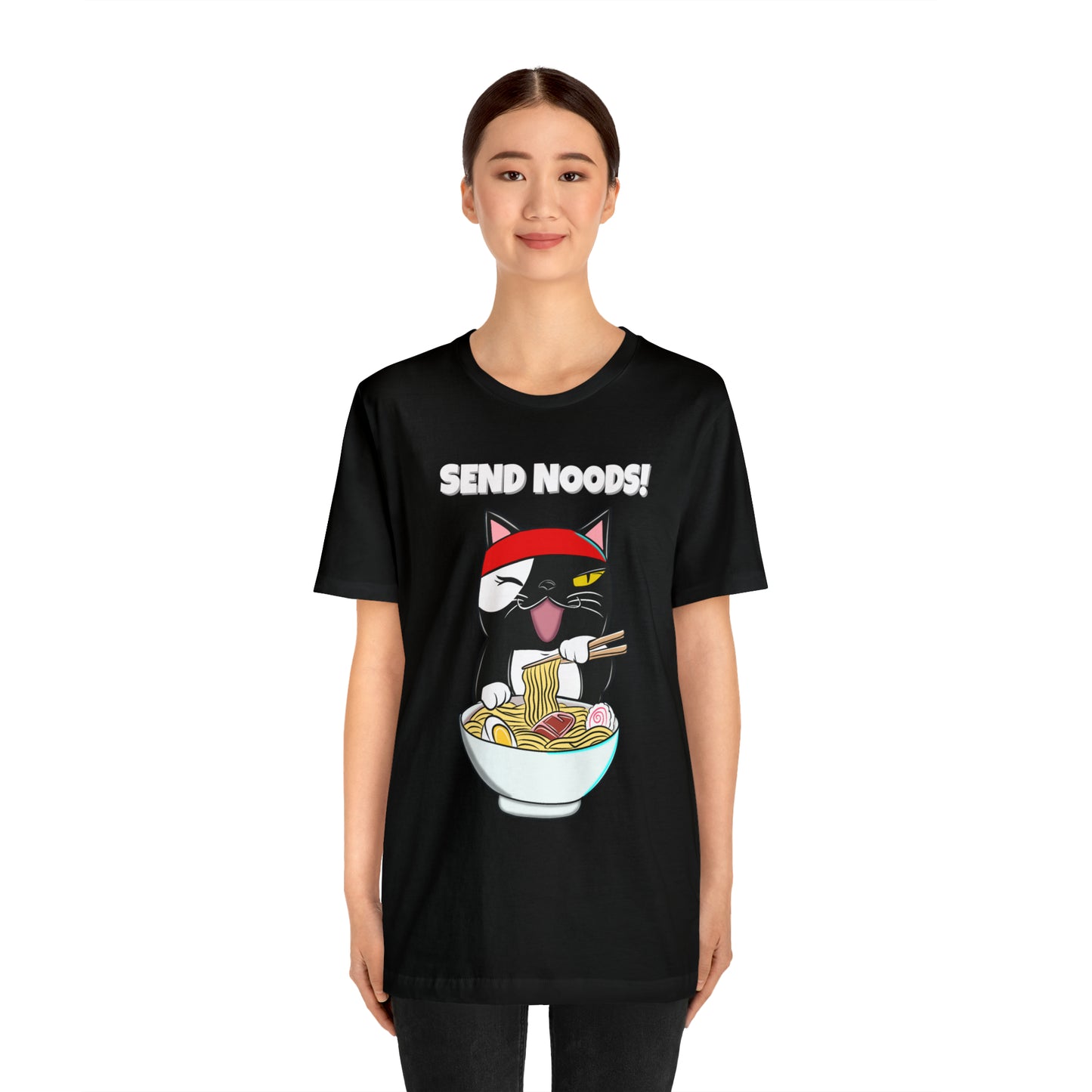 Tuxedo Cat Send Noods -Unisex Short Sleeve Tee
