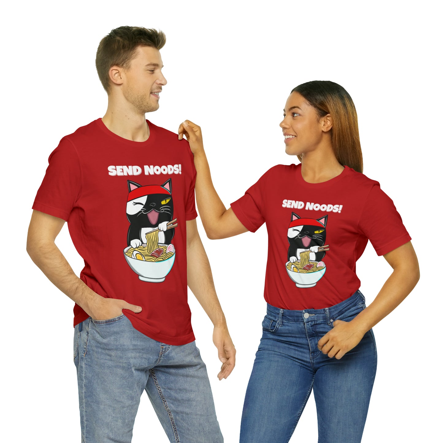 Tuxedo Cat Send Noods -Unisex Short Sleeve Tee
