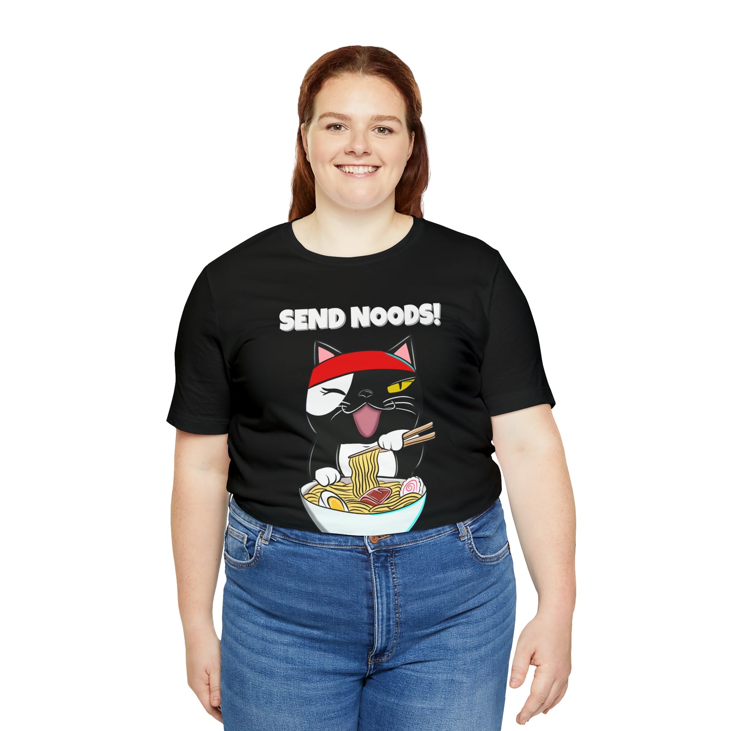 Tuxedo Cat Send Noods -Unisex Short Sleeve Tee