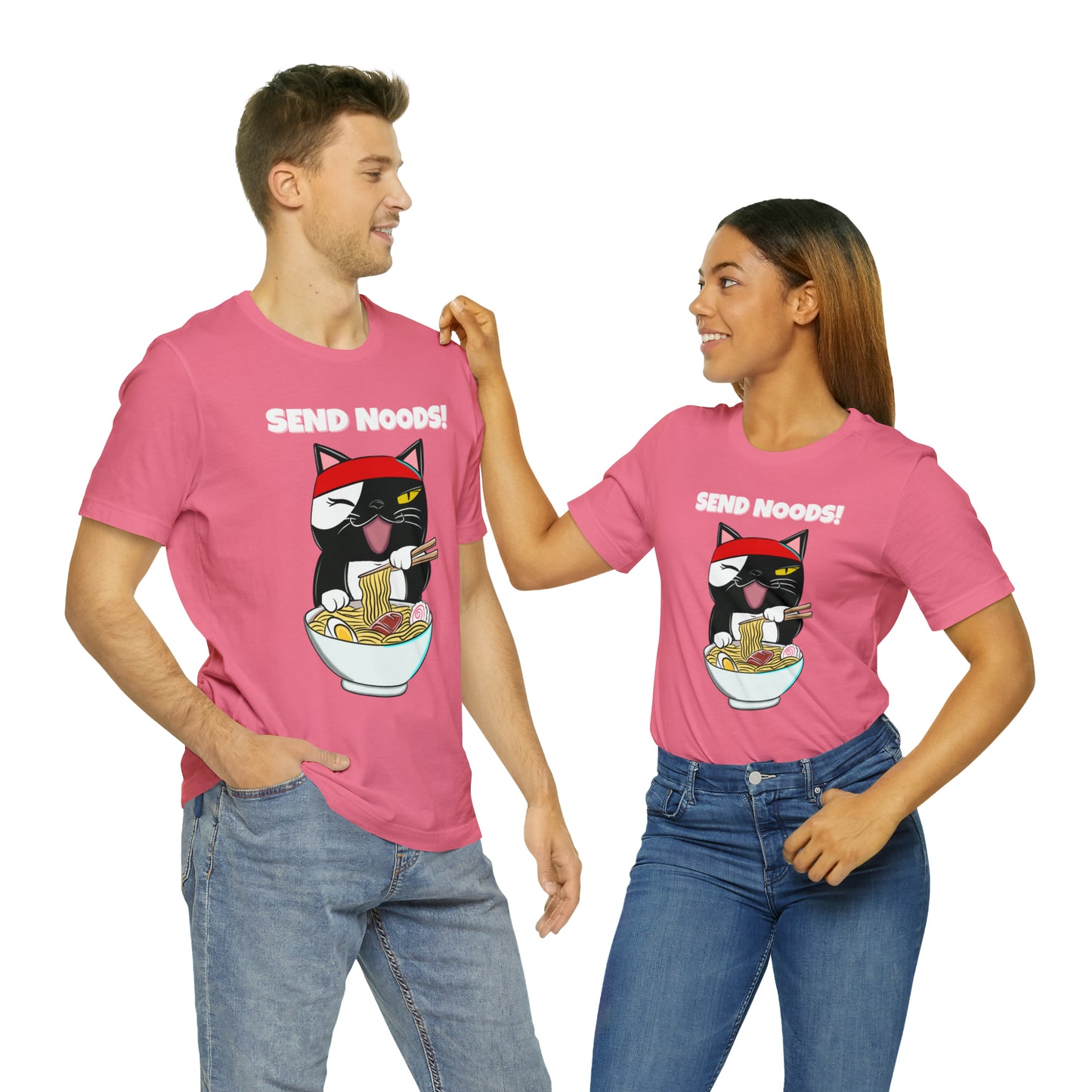 Tuxedo Cat Send Noods -Unisex Short Sleeve Tee