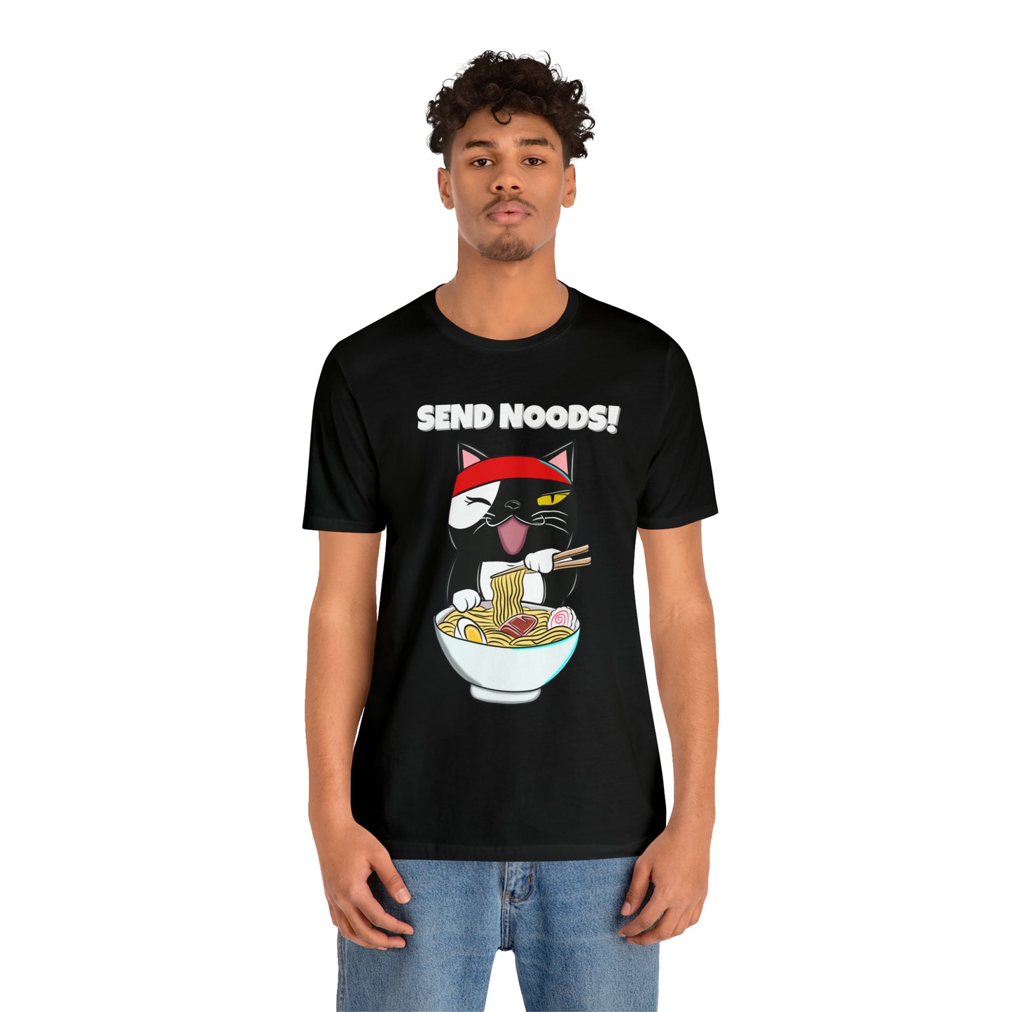 Tuxedo Cat Send Noods -Unisex Short Sleeve Tee