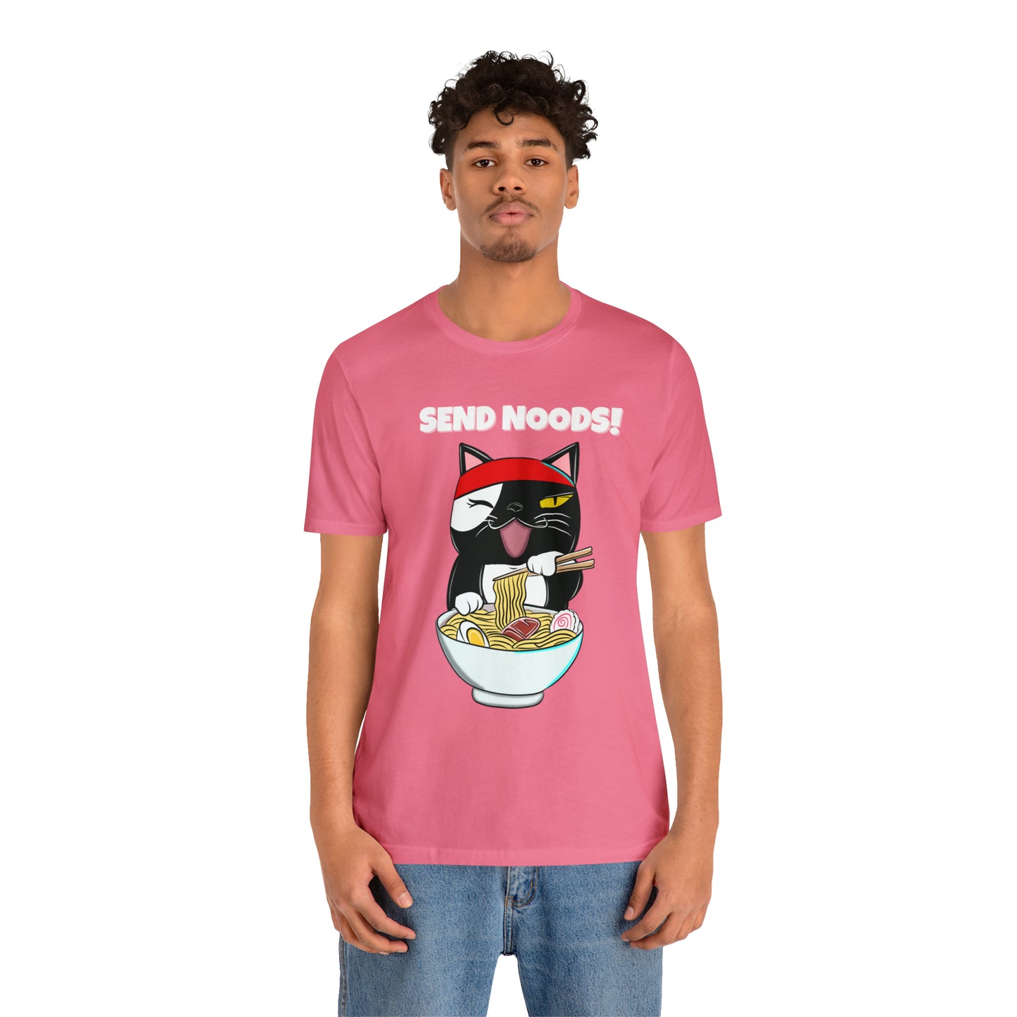 Tuxedo Cat Send Noods -Unisex Short Sleeve Tee