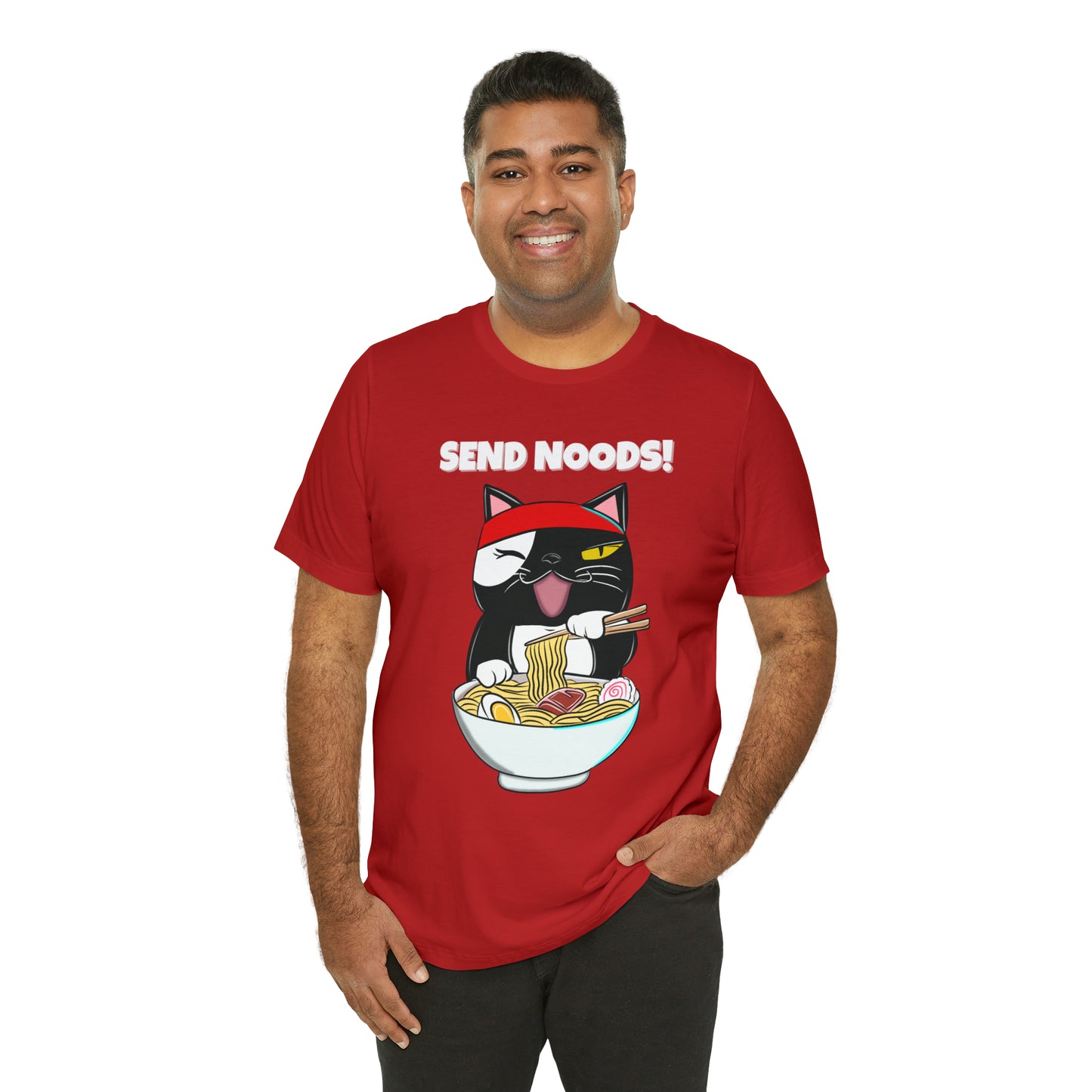 Tuxedo Cat Send Noods -Unisex Short Sleeve Tee