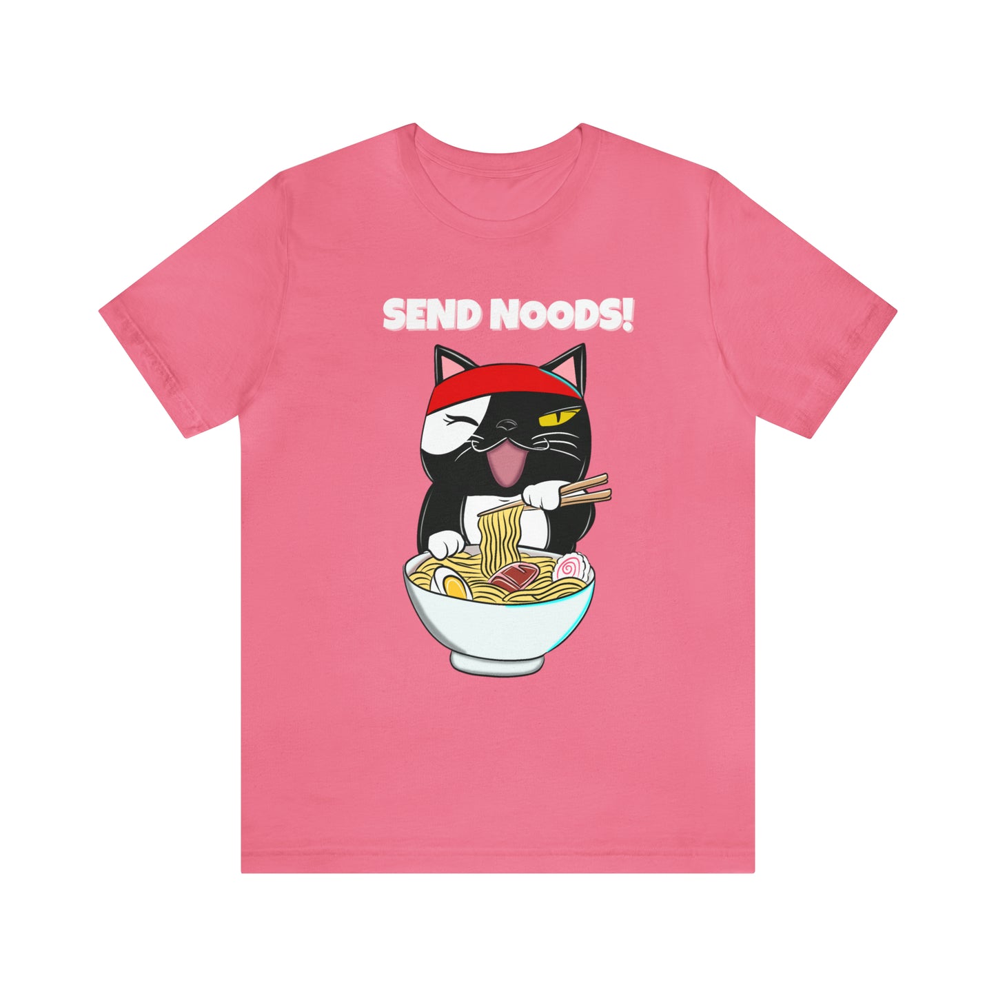 Tuxedo Cat Send Noods -Unisex Short Sleeve Tee