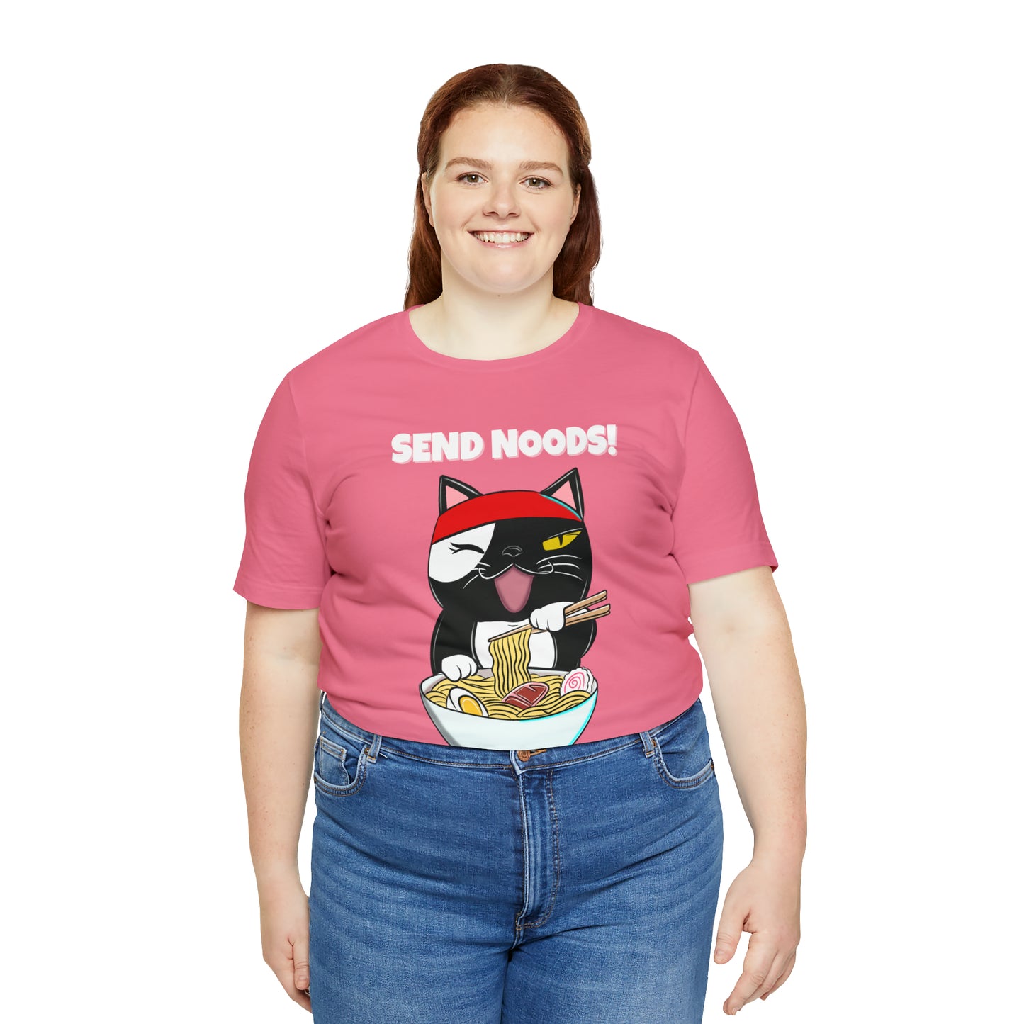 Tuxedo Cat Send Noods -Unisex Short Sleeve Tee