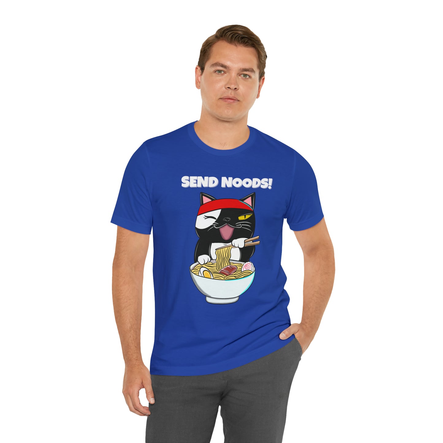 Tuxedo Cat Send Noods -Unisex Short Sleeve Tee