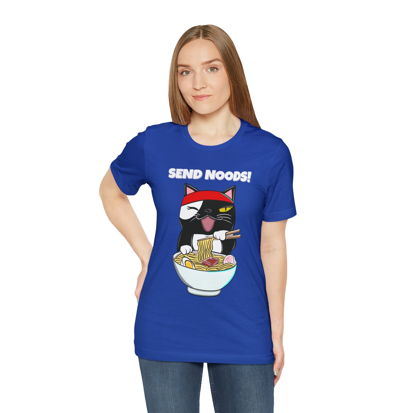 Tuxedo Cat Send Noods -Unisex Short Sleeve Tee