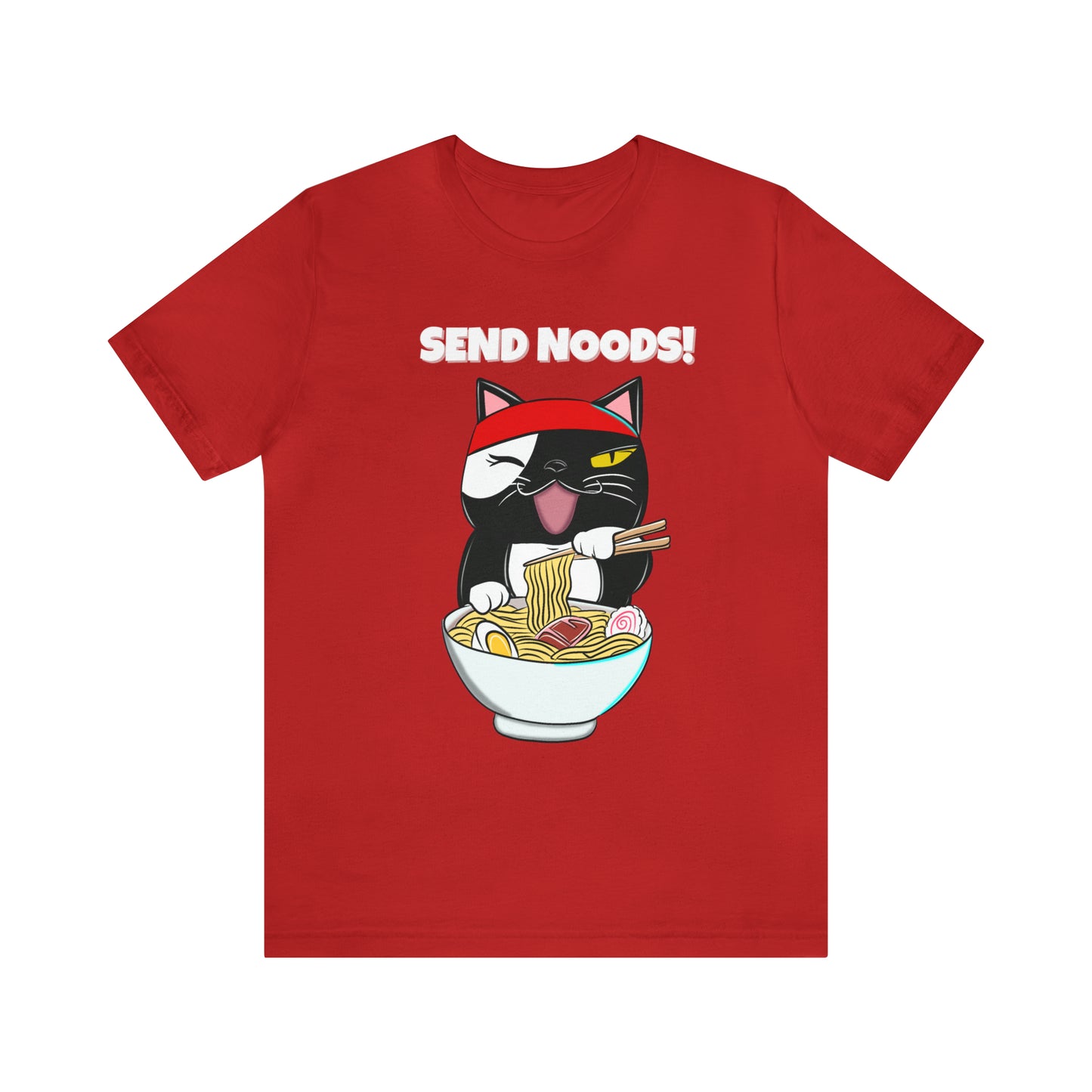 Tuxedo Cat Send Noods -Unisex Short Sleeve Tee