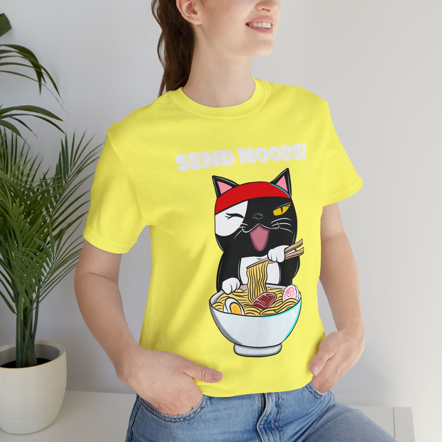 Tuxedo Cat Send Noods -Unisex Short Sleeve Tee