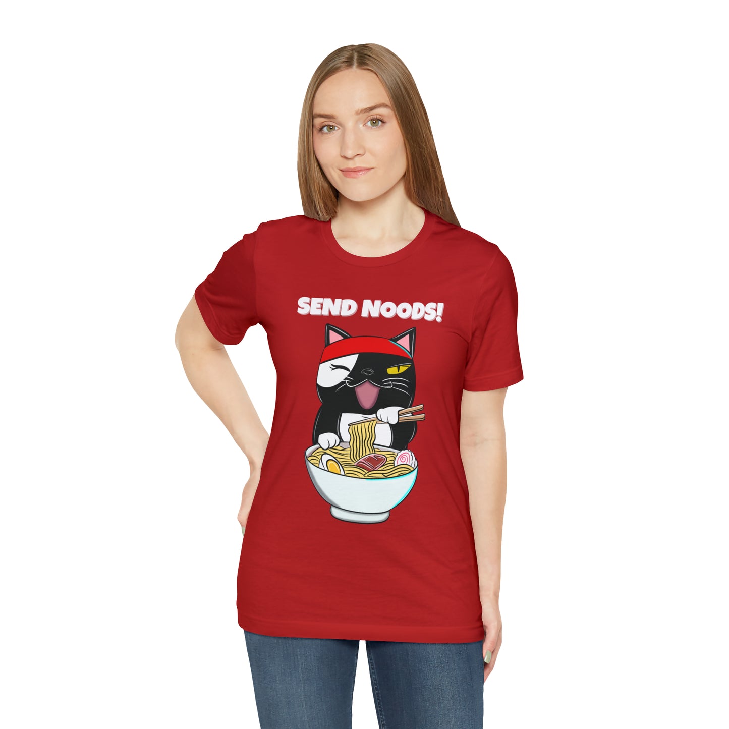 Tuxedo Cat Send Noods -Unisex Short Sleeve Tee