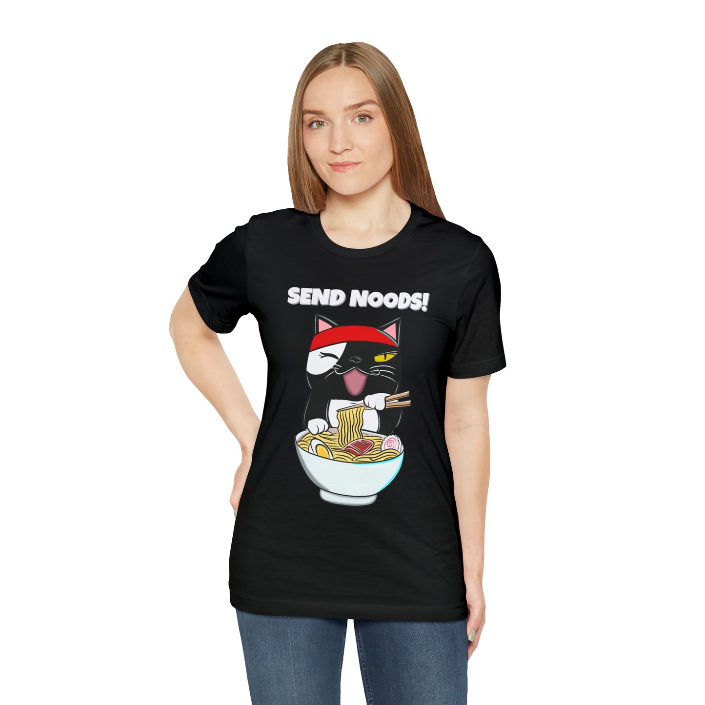 Tuxedo Cat Send Noods -Unisex Short Sleeve Tee