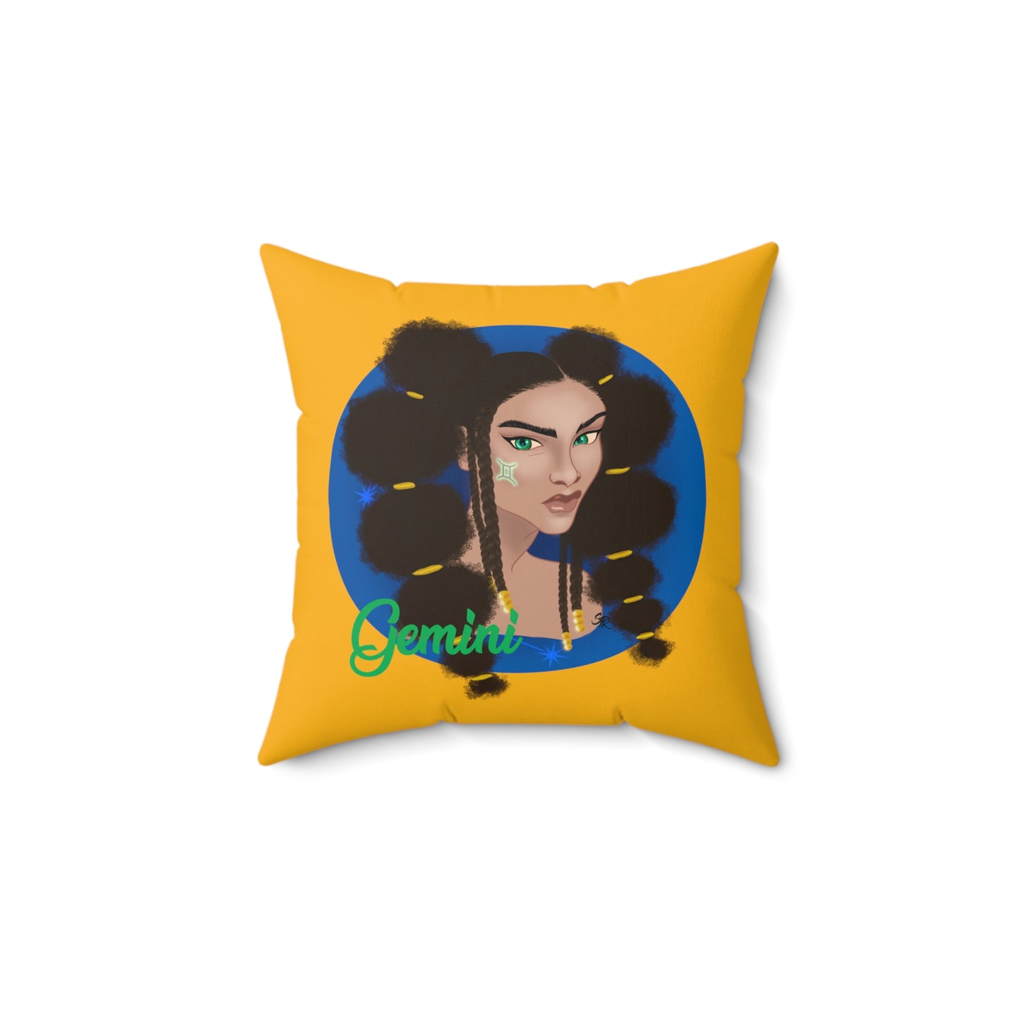 Zodiac Girls Gemini Spun Polyester Square Pillow