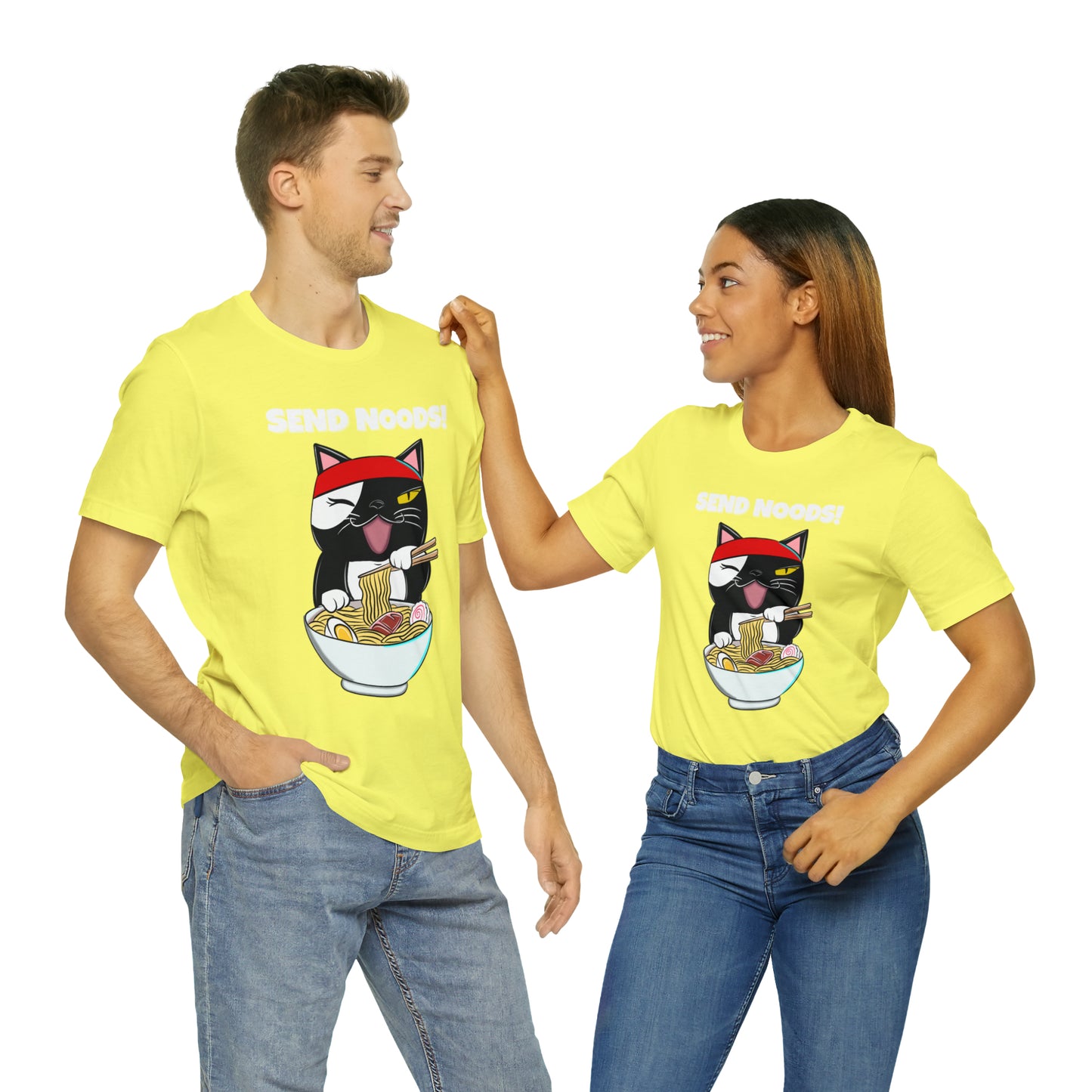 Tuxedo Cat Send Noods -Unisex Short Sleeve Tee