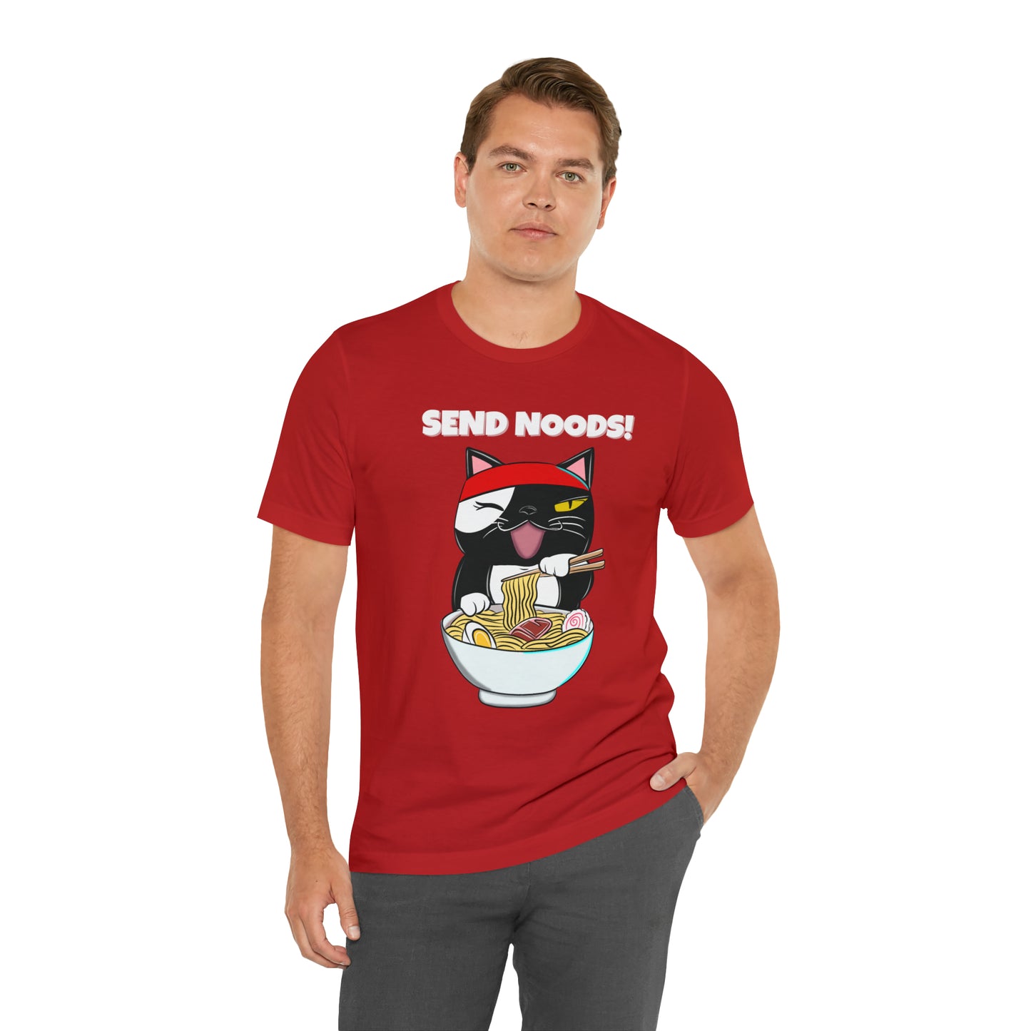 Tuxedo Cat Send Noods -Unisex Short Sleeve Tee
