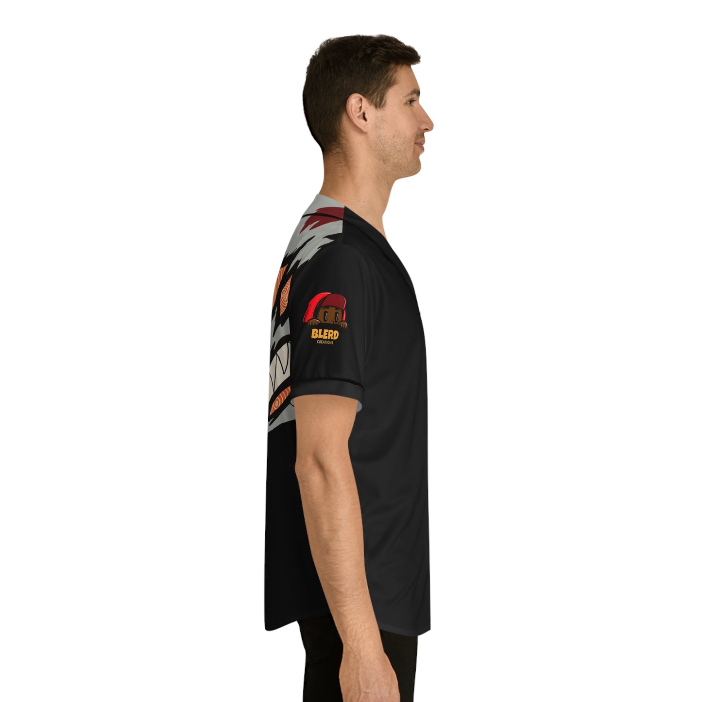Demon Dog Men's Baseball Jersey (AOP)