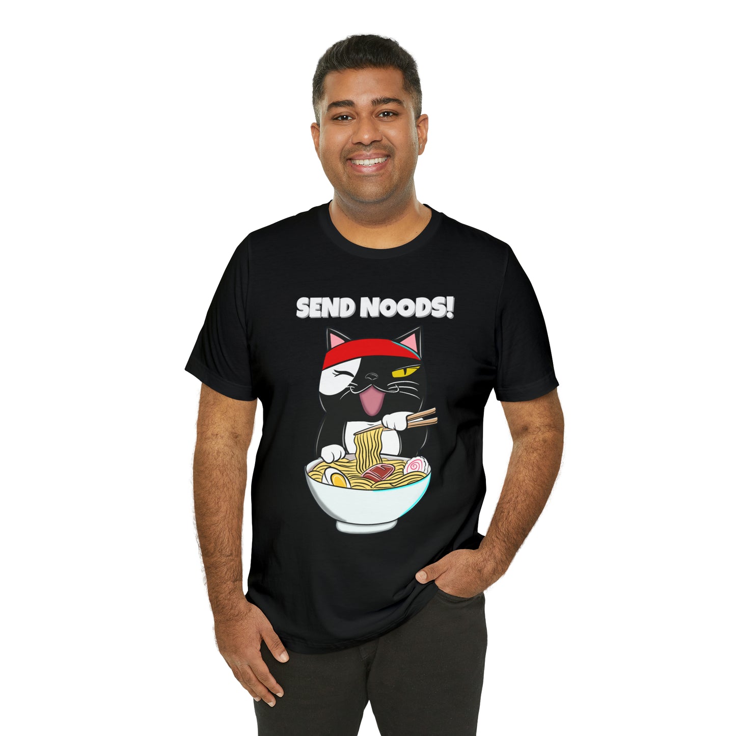 Tuxedo Cat Send Noods -Unisex Short Sleeve Tee