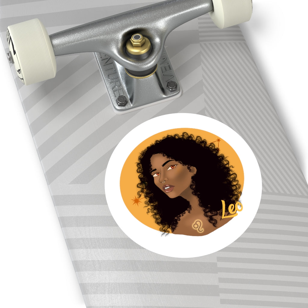 Zodiac Girls "Leo" Round Vinyl Stickers
