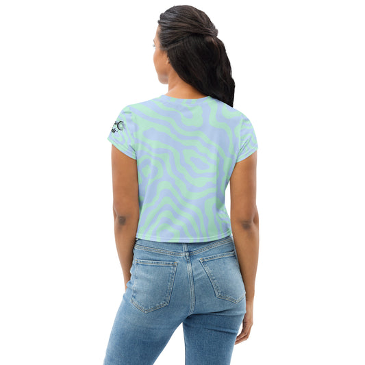 Zodiac Girls Aquarius All-Over Print Crop Tee