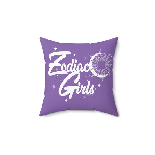 Zodiac Girls "Pisces" Spun Polyester Square Pillow