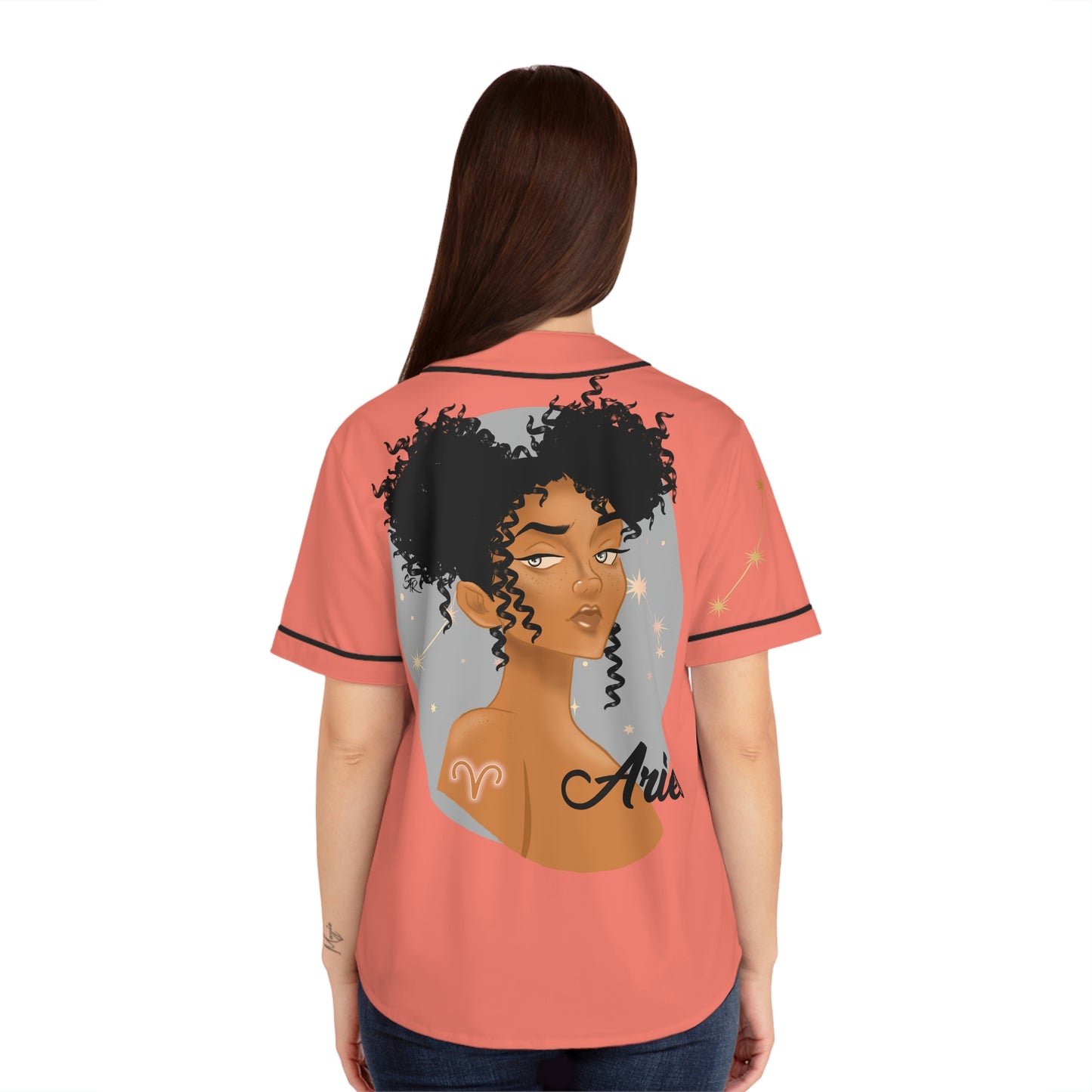 Zodiac Girls Aries Women's Baseball Jersey (AOP)