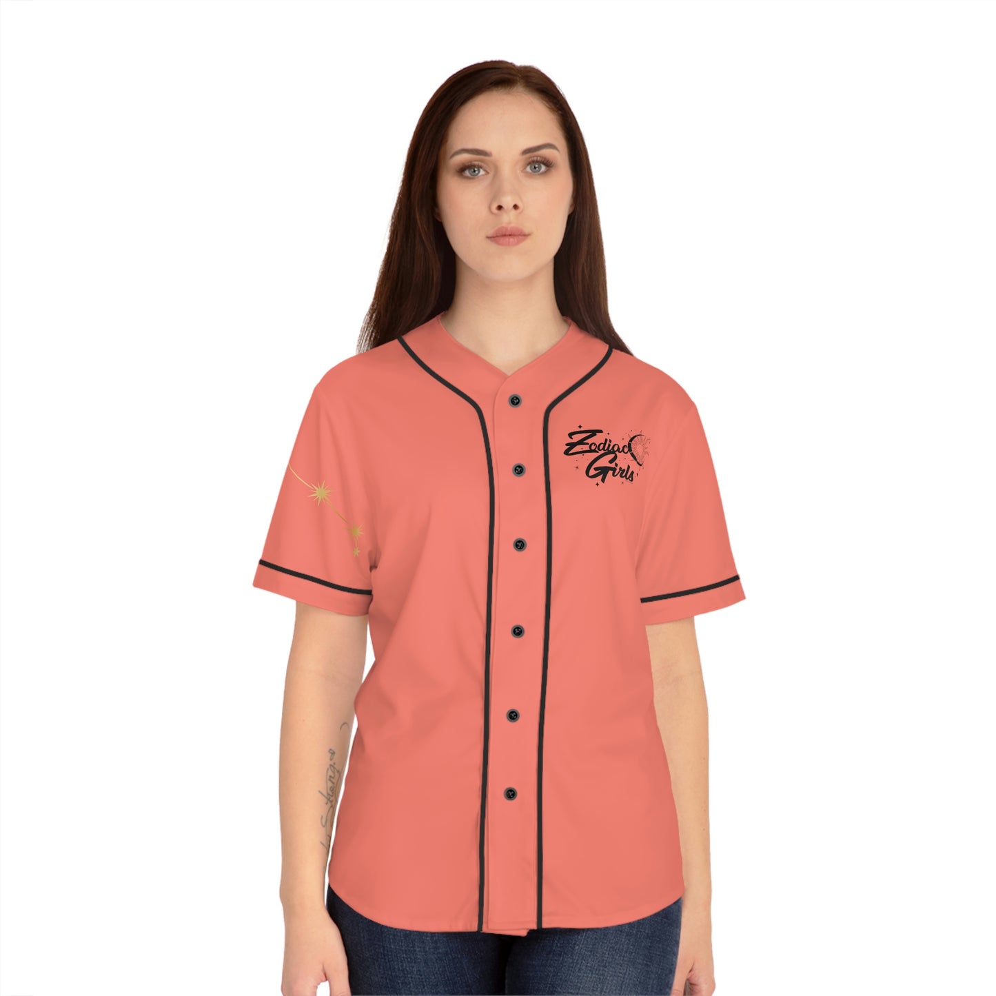 Zodiac Girls Aries Women's Baseball Jersey (AOP)
