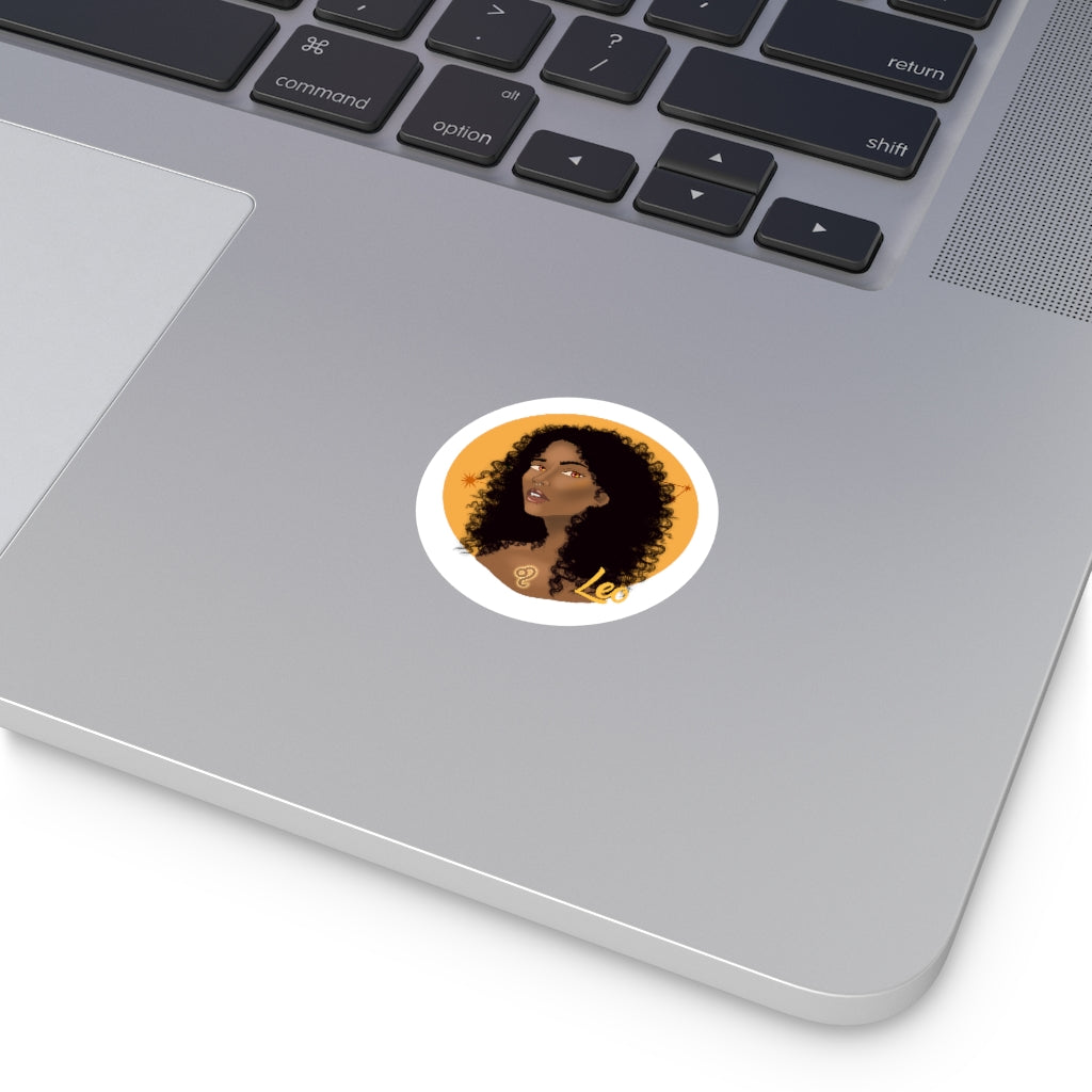 Zodiac Girls "Leo" Round Vinyl Stickers