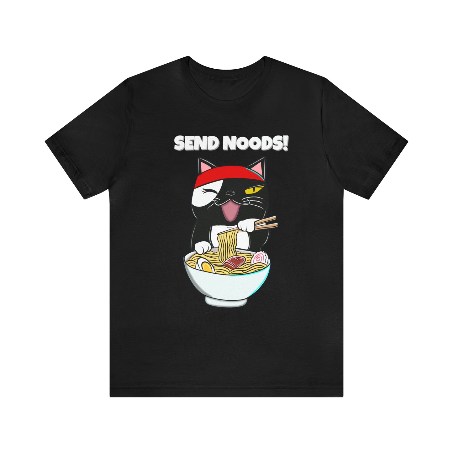 Tuxedo Cat Send Noods -Unisex Short Sleeve Tee