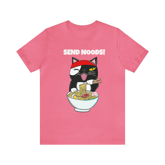 Tuxedo Cat Send Noods -Unisex Short Sleeve Tee