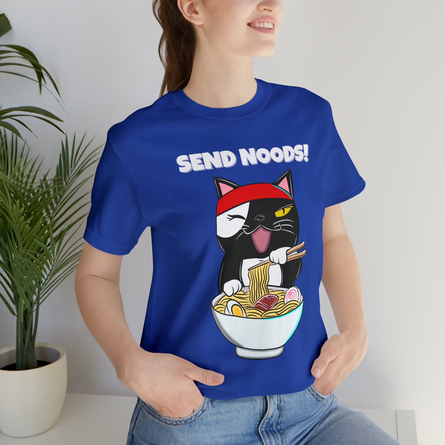 Tuxedo Cat Send Noods -Unisex Short Sleeve Tee