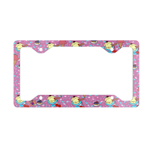 Doggy Sundae Metal License Plate Frame