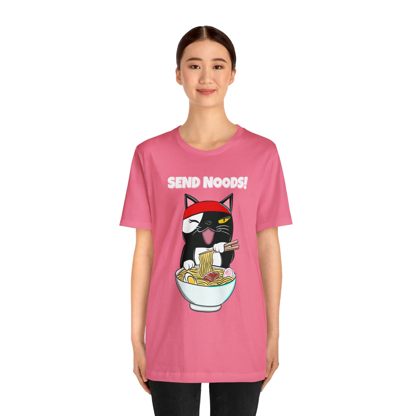 Tuxedo Cat Send Noods -Unisex Short Sleeve Tee