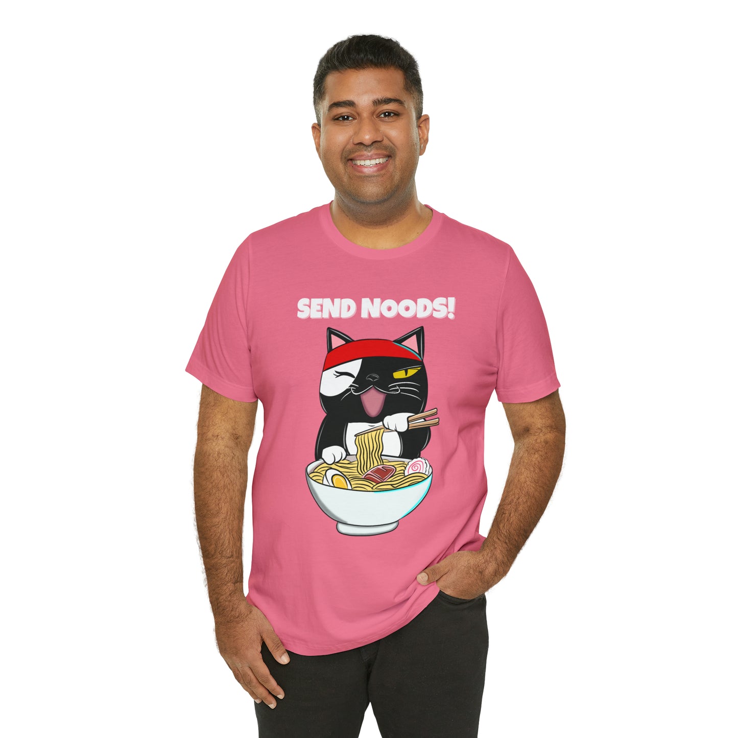 Tuxedo Cat Send Noods -Unisex Short Sleeve Tee