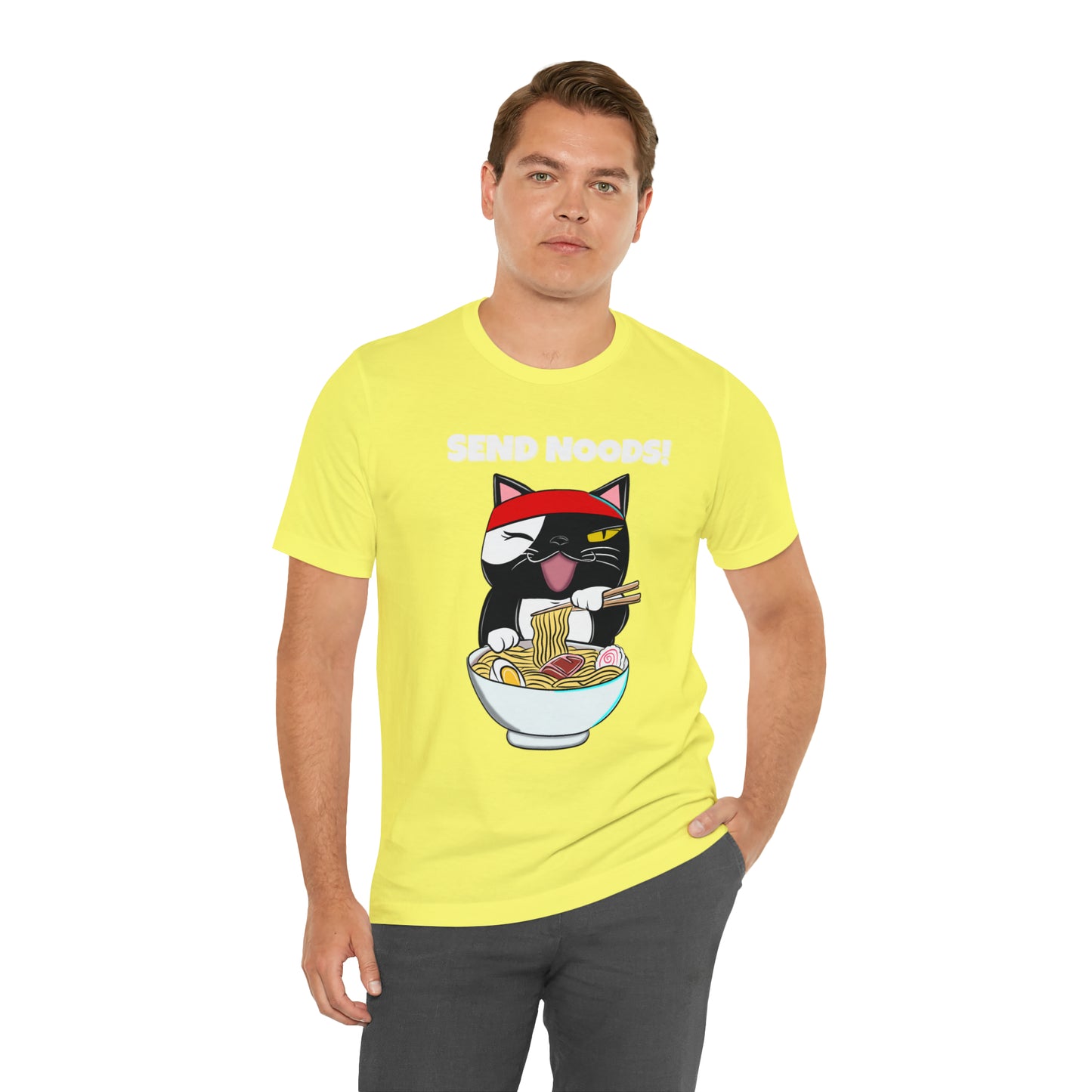 Tuxedo Cat Send Noods -Unisex Short Sleeve Tee