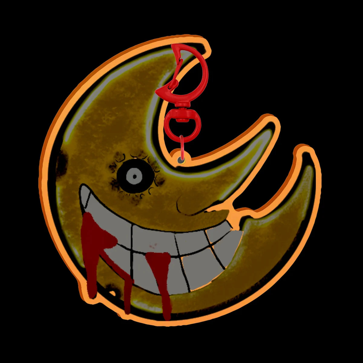 Bleeding Moon Glow In The Dark Acrylic Keychains