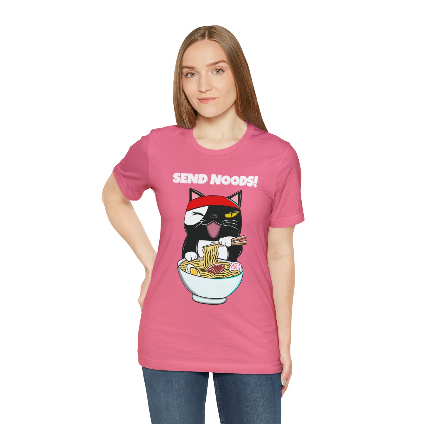 Tuxedo Cat Send Noods -Unisex Short Sleeve Tee