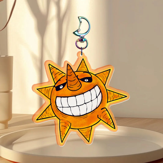 Smiling Sun Colored Acrylic Keychains