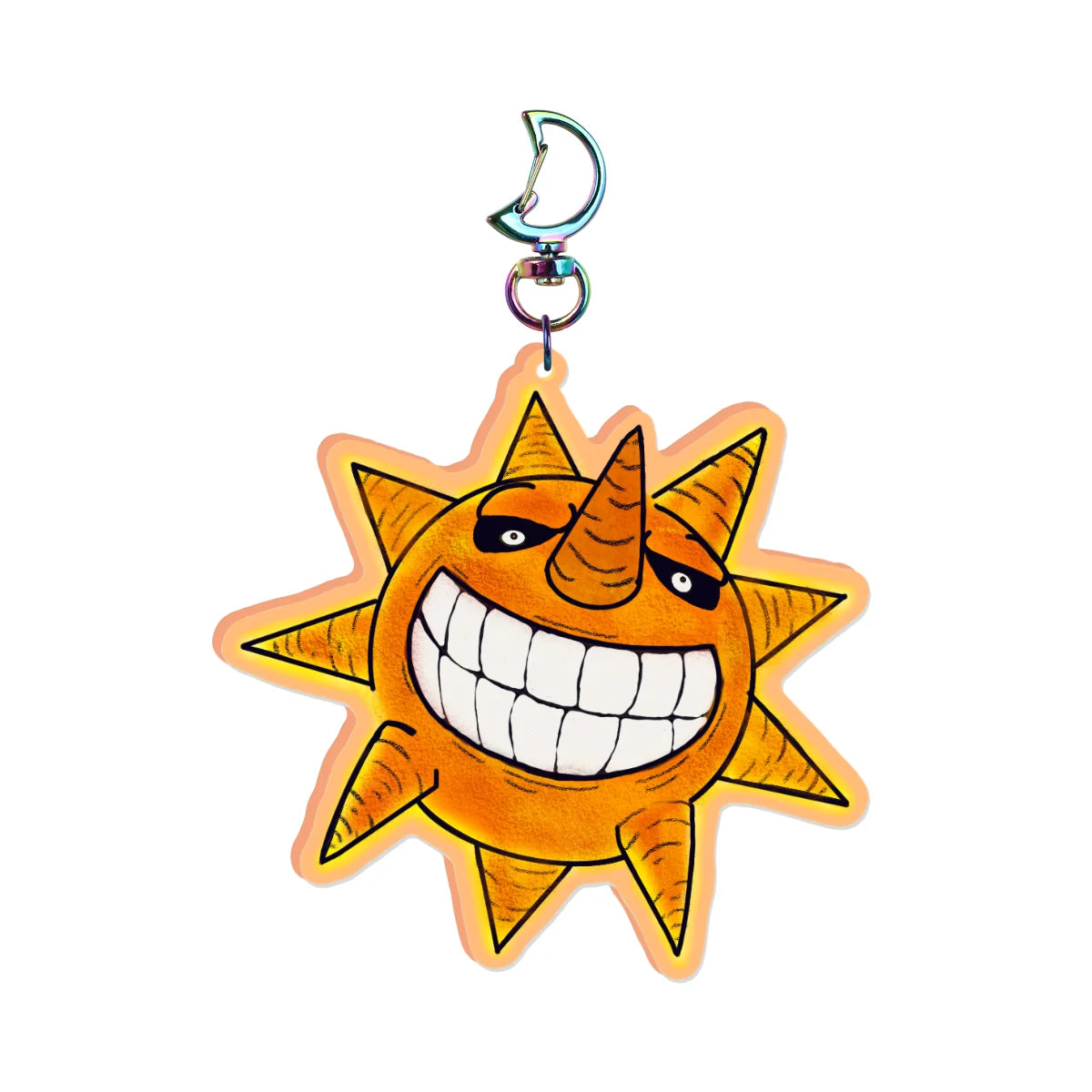 Smiling Sun Colored Acrylic Keychains