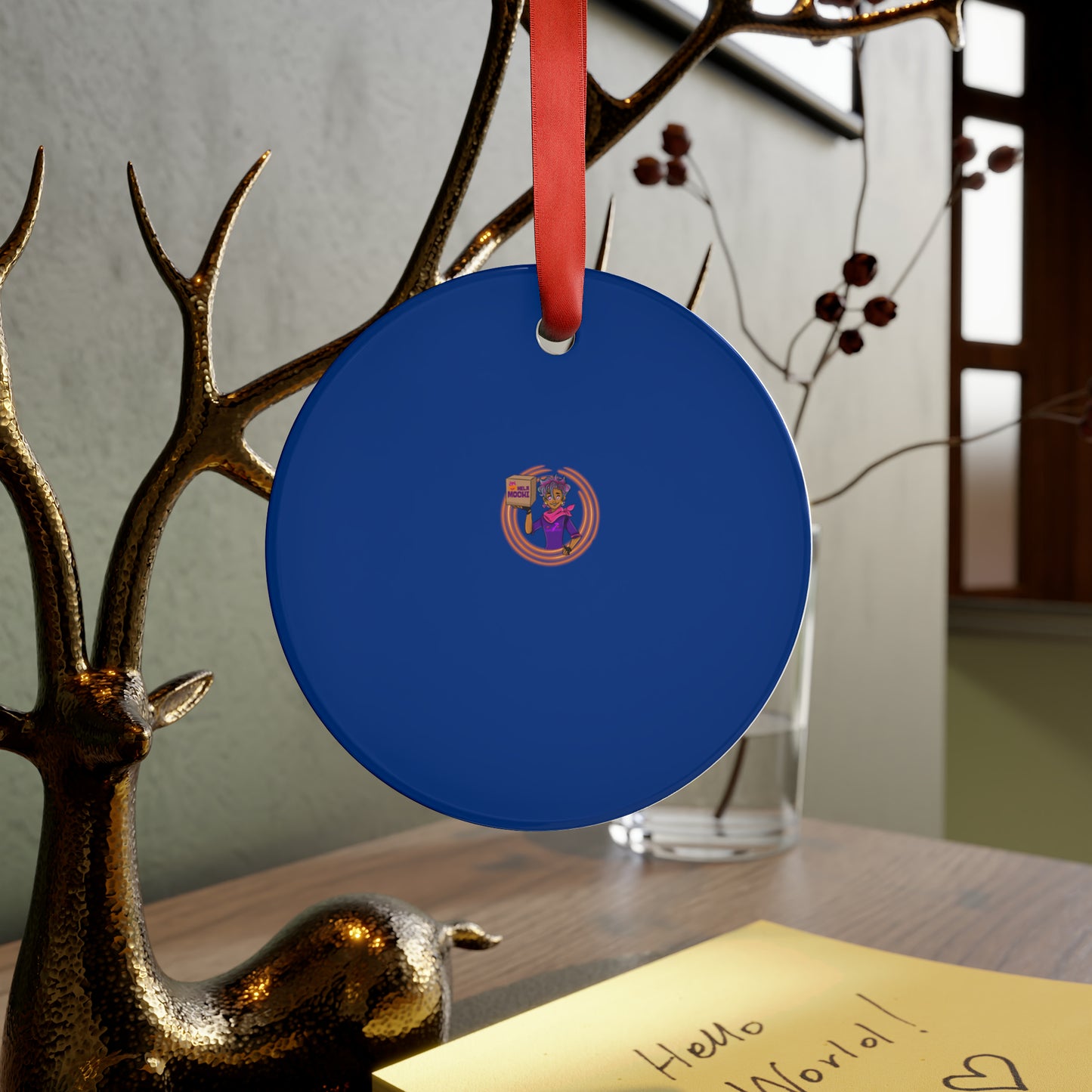 CinnaBunny Acrylic Ornament with Ribbon