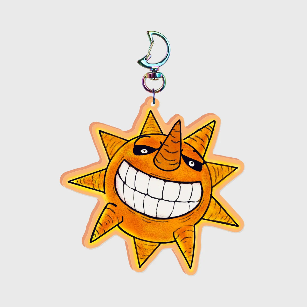 Smiling Sun Colored Acrylic Keychains