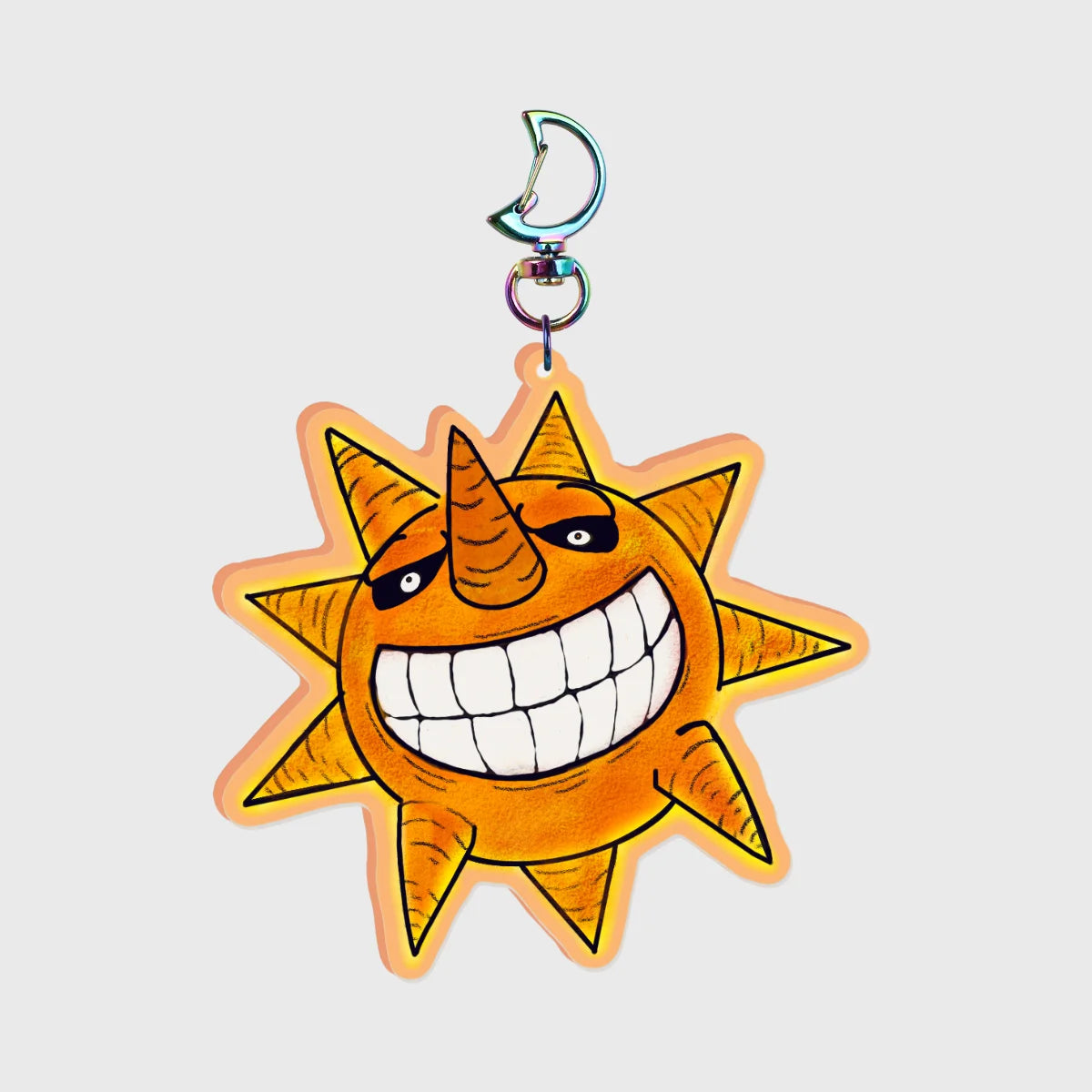 Smiling Sun Colored Acrylic Keychains