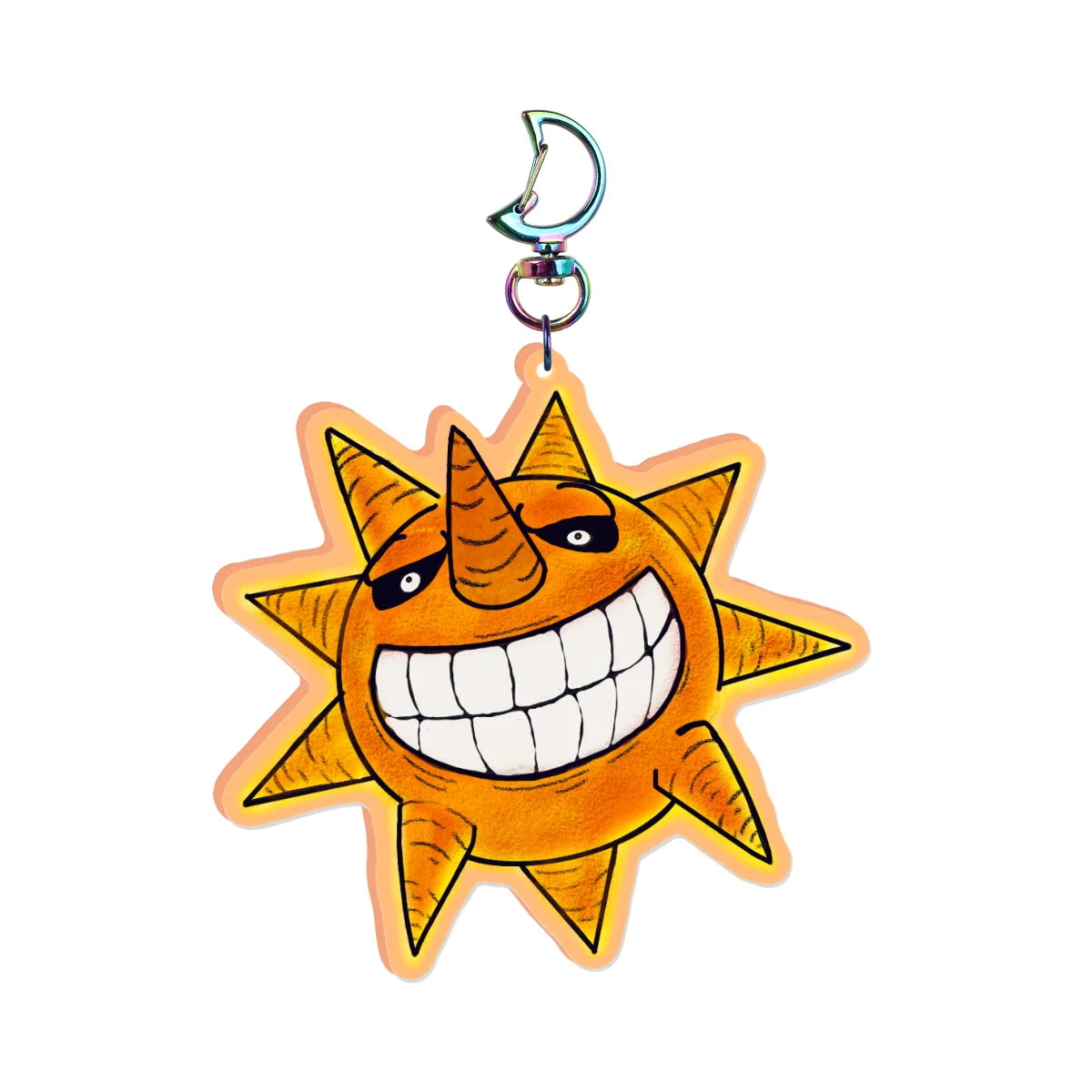 Smiling Sun Colored Acrylic Keychains