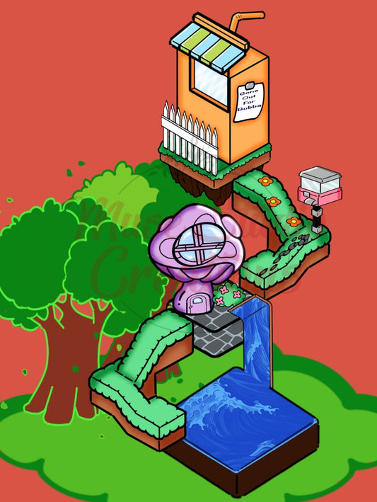 Isometric Treehouse Print