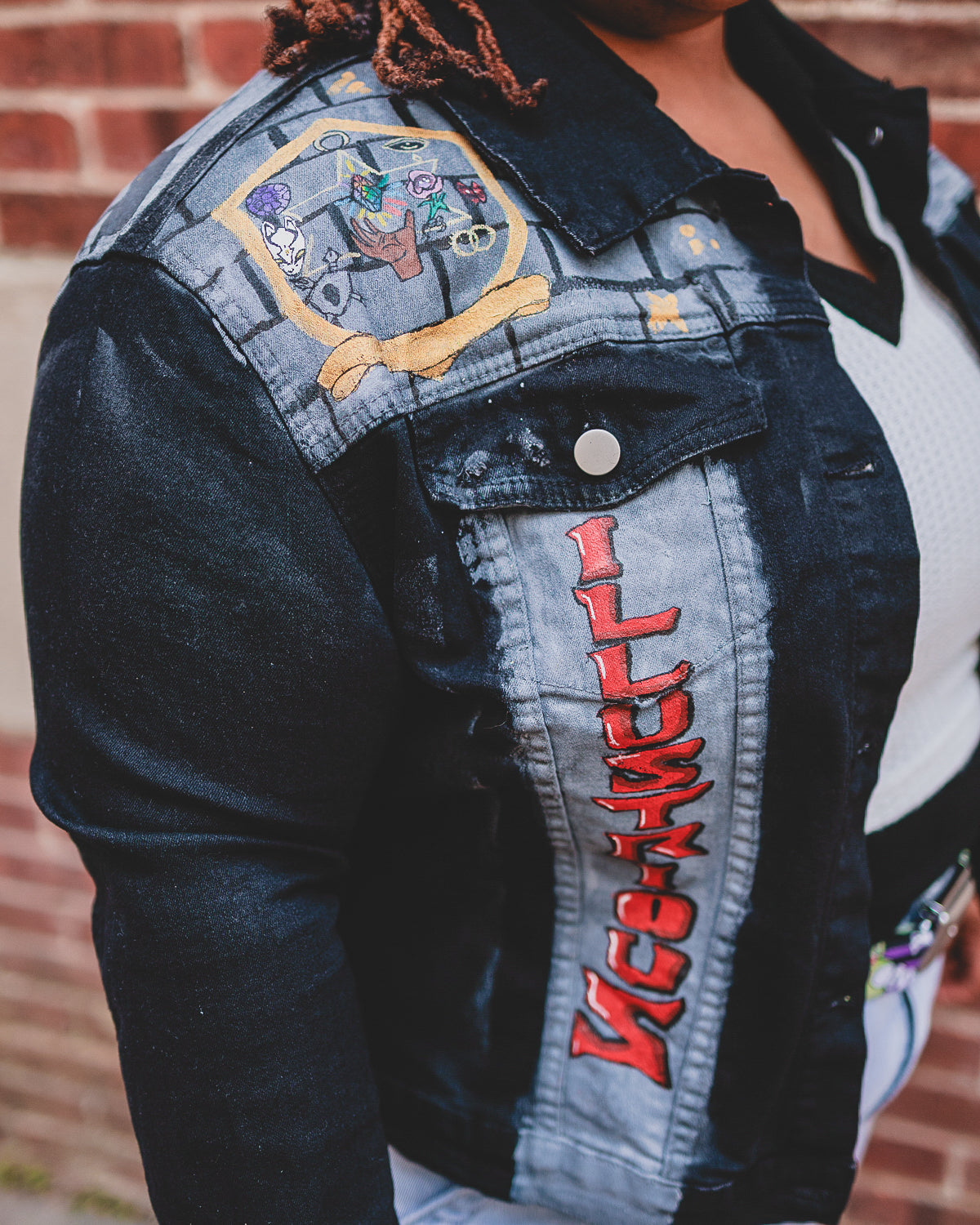 Hand Painted Illustrious 7 Helidor Jean jacket