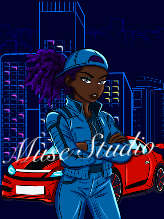 Neon Drift Print