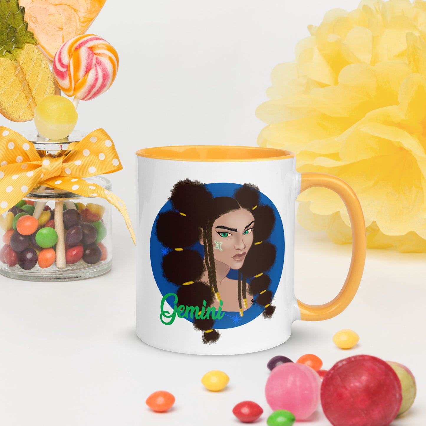 Zodiac Girls Gemini Mug with Color Inside