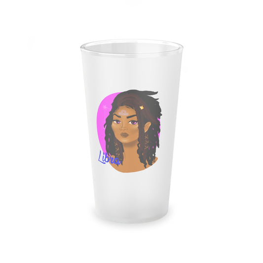 Zodiac Girls "Libra" Frosted Pint Glass, 16oz