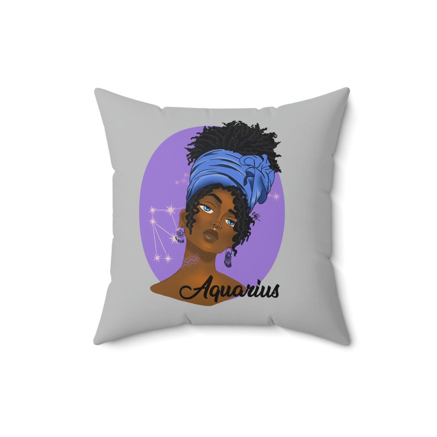 Zodiac Girls Aquarius Spun Polyester Square Pillow